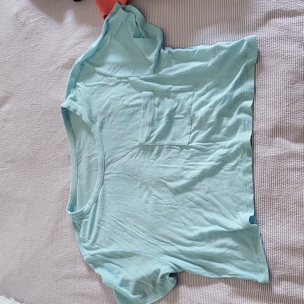 American Eagle Soft & Sexy Ribbed T-shirt Size: M Color: Turquoise